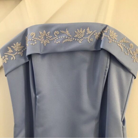 Y2K Formal Strapless Bridesmaid Prom Dress Size 6 - Picture 4 of 11